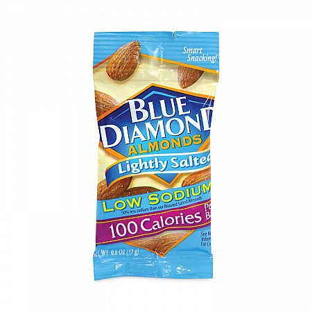 Low Sodium Lightly Salted Almonds, 1.5 oz Bag, 42 Bags/Carton (22000795)