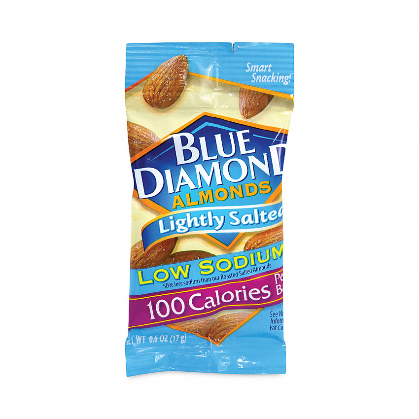 Low Sodium Lightly Salted Almonds, 1.5 oz Bag, 42 Bags/Carton (22000795)