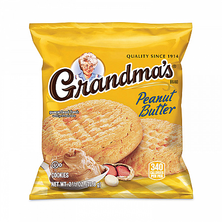 Homestyle Peanut Butter Cookies, 2.5 oz Pack, 2 Cookies/Pack, 60 Packs/Carton (29500063)