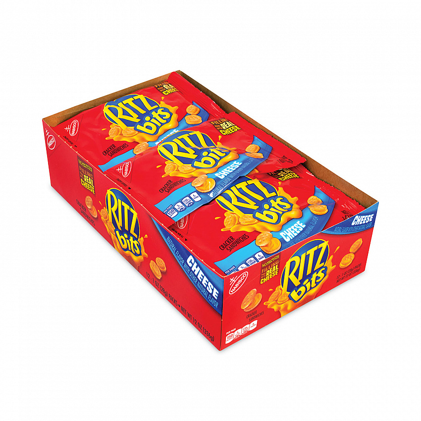 Ritz Bits Cheese Sandwich Crackers, 1 oz Pouch, 48 Pouches/Carton (30400071)