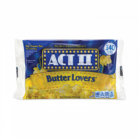 Butter Lovers Microwave Popcorn, 2.75 oz Bag, 36/Carton (20902591)