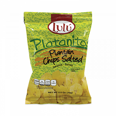 Platanitos Plantain Chips, 2.5 oz Pack, 30 Packs/Carton (20902612)