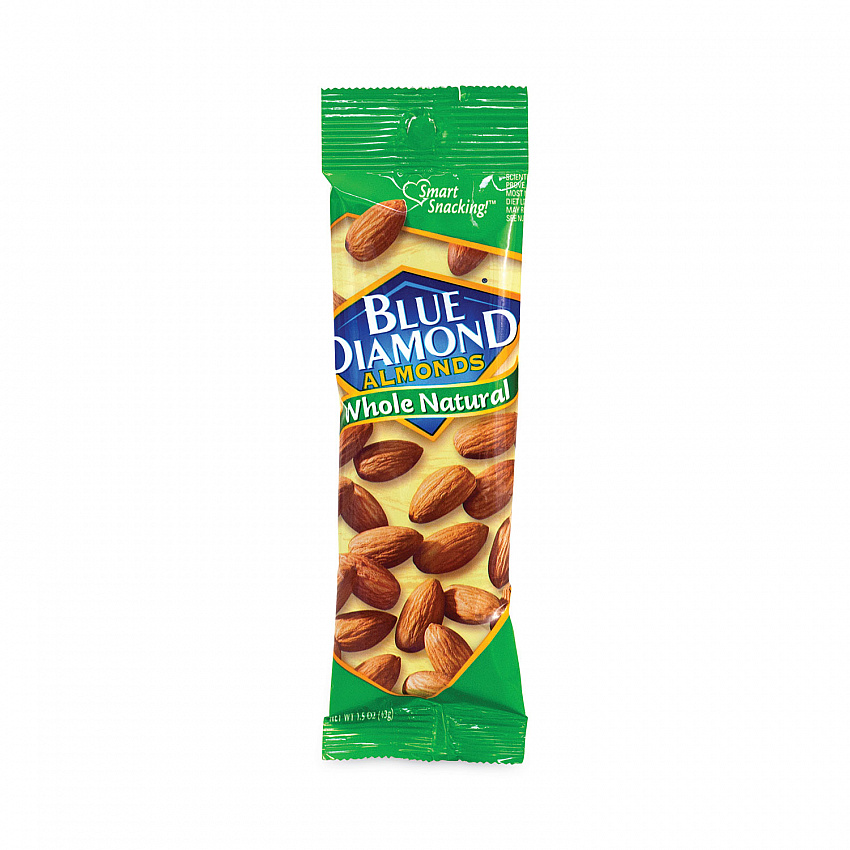 Whole Natural Almonds, 1.5 oz Bag, 12 Bags/Carton (20902634)