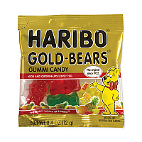 Goldbears Gummi Candy, 0.4 oz Pouches, Lemon; Orange; Pineapple; Rasberry; Strawberry, 54/Carton (20900181)