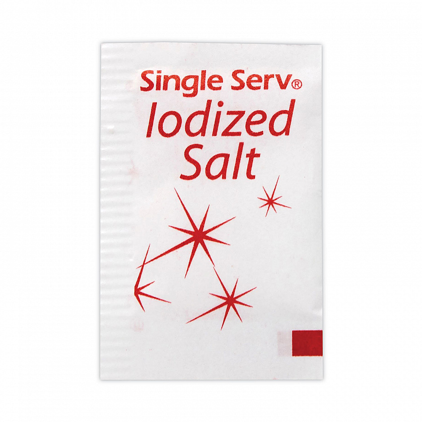 Iodized Salt Packet, 0.6 g Packet, 3,000/Carton (20900355)