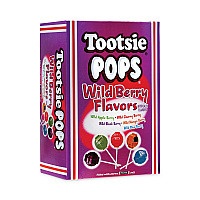 Tootsie Pops, Assorted Wild Berry Flavors, 0.6 oz Lollipops, 100/Box (20901184)