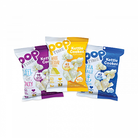 Kettle Cooked Popcorn Variety Pack, Assorted Flavors, 1 oz Bag, 24/Carton (20902646)