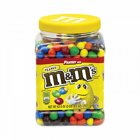 Milk Chocolate Peanut Candies, 62 oz Pantry-Sized Jar with Resealable Lid (20900060)