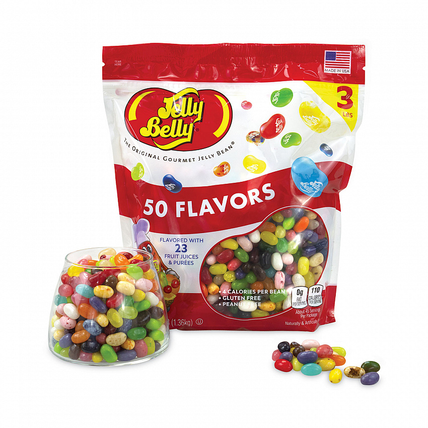 50 Flavors Jelly Beans Assortment, 3 lb Standup Bag (22000020)