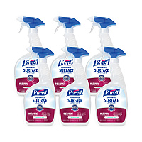 Foodservice Surface Sanitizer, Fragrance-Free, 32 oz Capped Bottle with Spray Trigger Included in Carton, 6/Carton (334106CT)