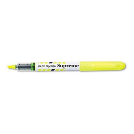 Pilot Spotliter Supreme Highlighter, Fluorescent Yellow Ink, Chisel Tip, Yellow/White Barrel, Dozen (16008)