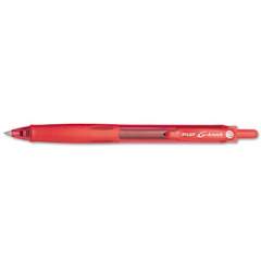 Pilot G-Knock BeGreen Gel Pen, Retractable, Fine 0.7 mm, Red Ink, Red Barrel, Dozen (31508)