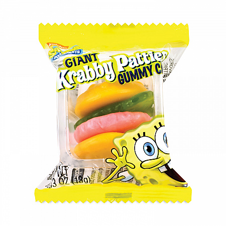 SpongeBob Squarepants Giant Krabby Patties Gummy Candy, 0.63 oz Pack, 36/Carton (2500006)