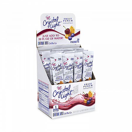 On-The-Go Sugar-Free Drink Mix, Fruit Punch, 0.11 oz Single-Serving Tubes, 30/Box, 2 Boxes/Carton (30700156)