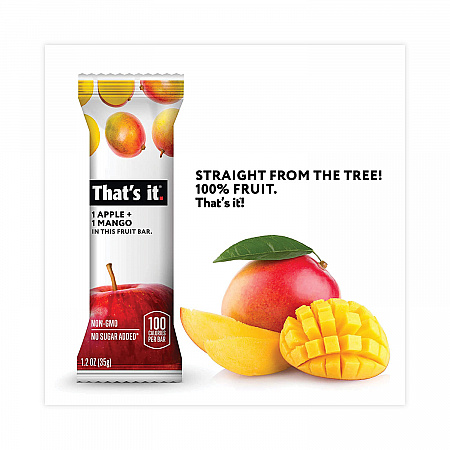 Nutrition Bar, Gluten Free Apple and Mango Fruit, 1.2 oz Bar, 12/Carton (30700257)