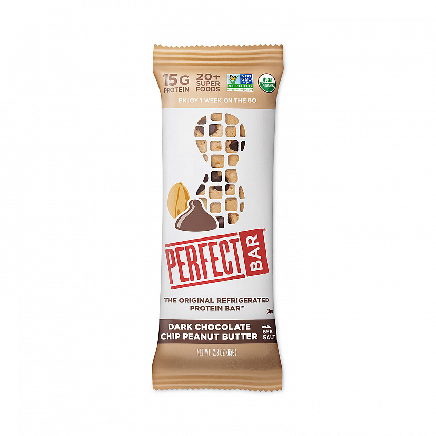 Refrigerated Protein Bar, Dark Chocolate Peanut Butter with Sea Salt, 2.3 oz Bar, 16/Carton (30700247)
