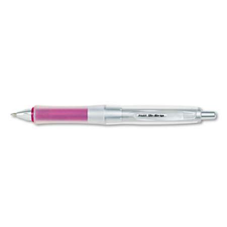 Pilot Dr. Grip Center of Gravity Ballpoint Pen, Retractable, Medium 1 mm, Black Ink, Silver/Pink Grip Barrel (36182)