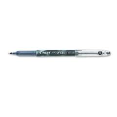 Pilot Precise P-700 Gel Pen, Stick, Fine 0.7 mm, Black Ink, Black Barrel, Dozen (38610)