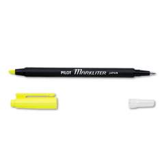Pilot Markliter Ball Pen and Highlighter, Fluorescent Yellow/Black Inks, Chisel/Conical Tips, Black/Yellow/White Barrel (45600)