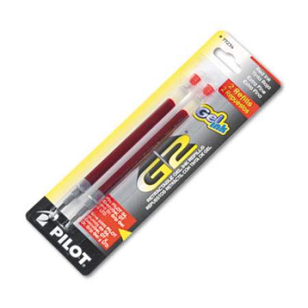 Refill for Pilot B2P, Dr Grip, G2, G6, MR Metropolitan, Precise BeGreen and Q7 Gel Pens, Extra-Fine Tip, Red Ink, 2/Pack (77234)
