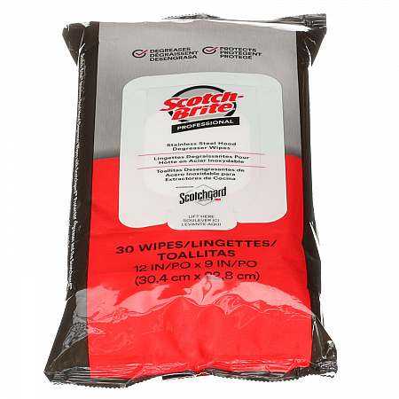 Stainless Steel Hood Degreaser Wipes, 1-Ply, 9 x 12, Unscented, White, 30 Wipes/Pack, 6 Packs/Carton (SSWIPES)