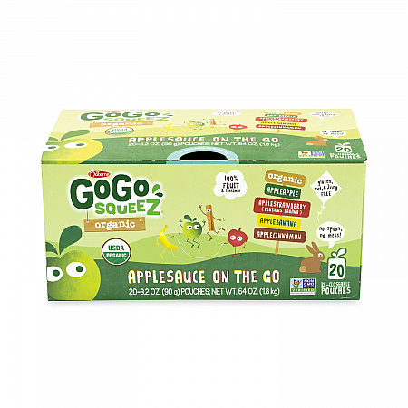 Fruit On The Go, Variety Applesauce, 3.2 oz Pouch, 20/Carton (22000742)