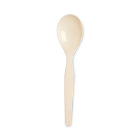 SmartStock Plastic Cutlery Refill, Series-O, Mediumweight Soup Spoon, Beige, 40/Pack, 24 Packs/Carton (SSSOUP11B)