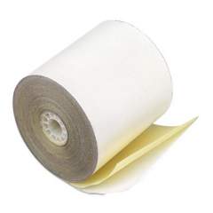 Iconex Impact Printing Carbonless Paper Rolls, 3" x 90 ft, White/Canary, 50/Carton (90770470)