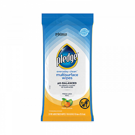 Multi-Surface Cleaner Wet Wipes, Cloth, 7 x 10, Fresh Citrus, White, 25 Wipes (336274EA)