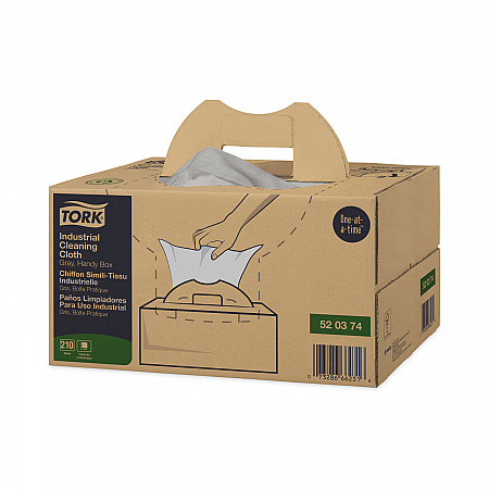 Industrial Cleaning Cloths, 1-Ply, 16.34 x 14, Gray, 210 Wipes/Box (520374)