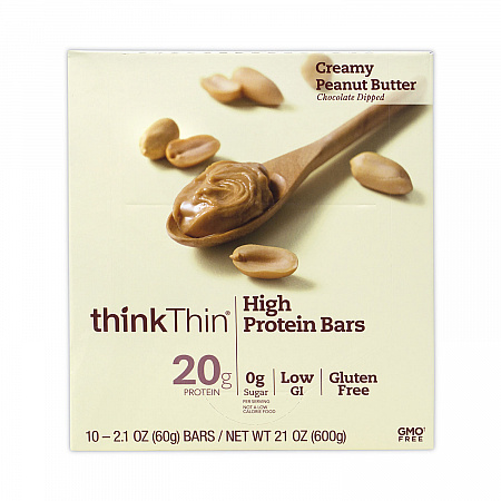 High Protein Bars, Creamy Peanut Butter, 2.1 oz Bar, 10 Bars/Carton (30700113)
