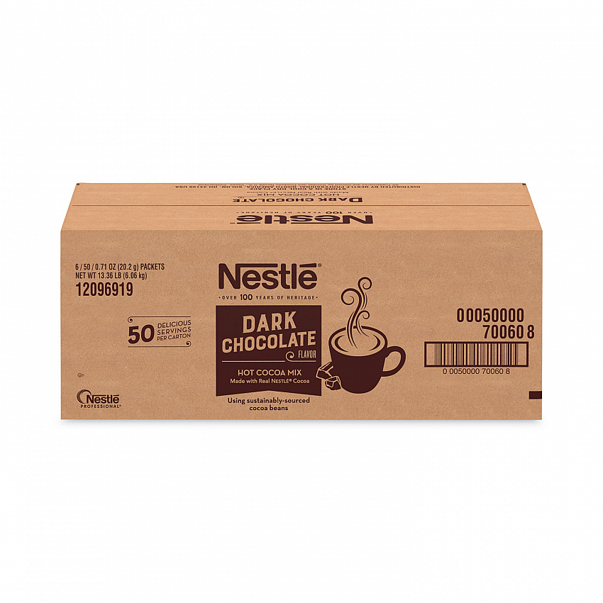 Hot Cocoa Mix, Dark Chocolate, 0.71 Packets, 50 Packets/Box, 6 Boxes/Carton (70060CT)