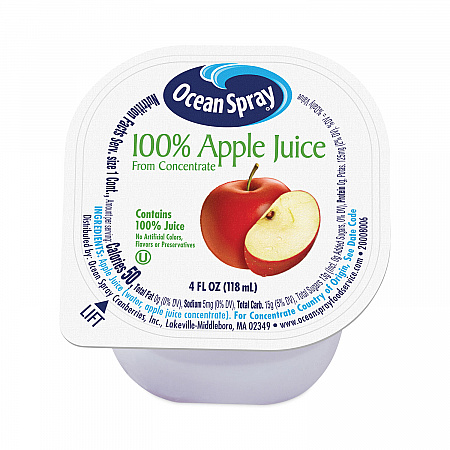 100% Juice, Apple, 4 oz Cup, 48/Box (30700002)