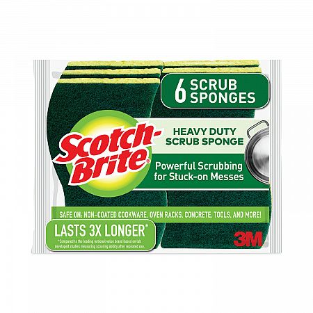 Heavy-Duty Scrub Sponge, 4.5 x 2.7, 0.6