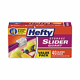 Slider Stand and Fill Food Storage Bags, Quart, 8" x 7", Clear, 40/Box (R88075)