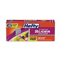 Slider Stand and Fill Food Storage Bags, Gallon, 10.56" x 11", Clear, 30/Box (R88071)