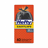Easy Flaps Trash Bags, Tie-Flap, 30 gal, 0.85 mil, 30" x 33", Black, 40/Box (E27744)
