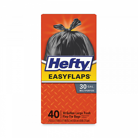 Easy Flaps Trash Bags, Tie-Flap, 30 gal, 0.85 mil, 30