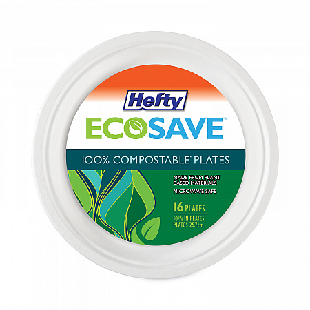 ECOSAVE Tableware, Plate, Sugarcane, 10.13