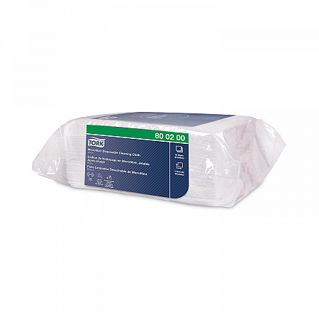Microfiber Disposable Cleaning Cloth, 1-Ply, 11.6 x 13.4, Unscented, White, 40 Wipes/Pack, 8 Packs/Carton (800200)