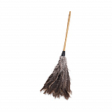 Professional Ostrich Feather Duster, 16" Wood Handle, 12" Gray Bristle (31FD)