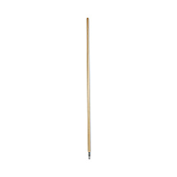 Metal Tip Threaded Hardwood Broom Handle, 1.13" dia x 60", Natural (138)