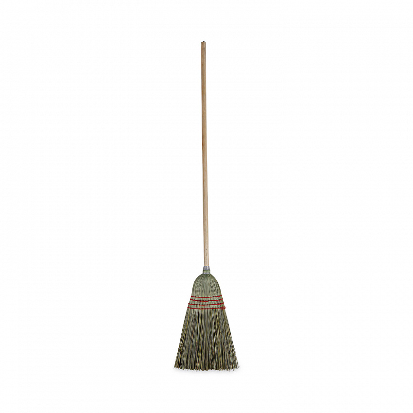 Mixed Fiber Maid Broom, Mixed Fiber Bristles, 55" Overall Length, Natural, 12/Carton (920YCT)