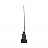 Flag Tipped Poly Lobby Brooms, Flag Tipped Poly Bristles, 38" Overall Length, Natural/Black, 12/Carton (951BP)