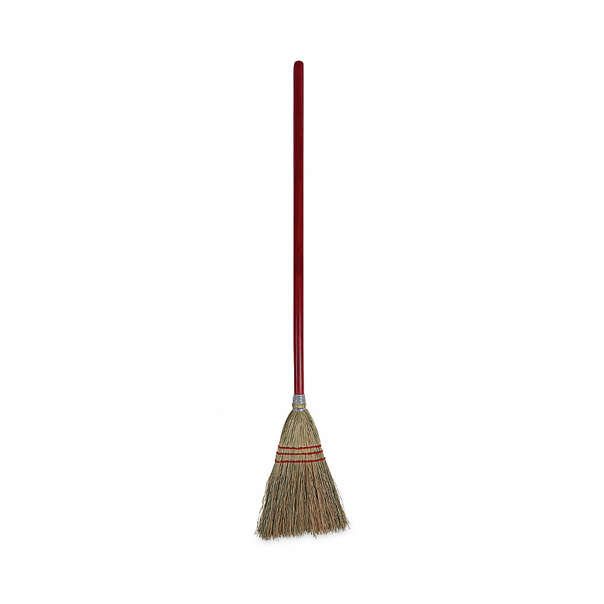 Corn Fiber Lobby/Toy Broom, Corn Fiber Bristles, 39" Overall Length, Red (951TEA)