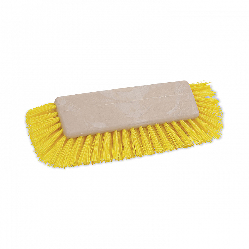 Dual-Surface Scrub Brush, Yellow Polypropylene Bristles, 10" Brush, Plastic Handle (3410)