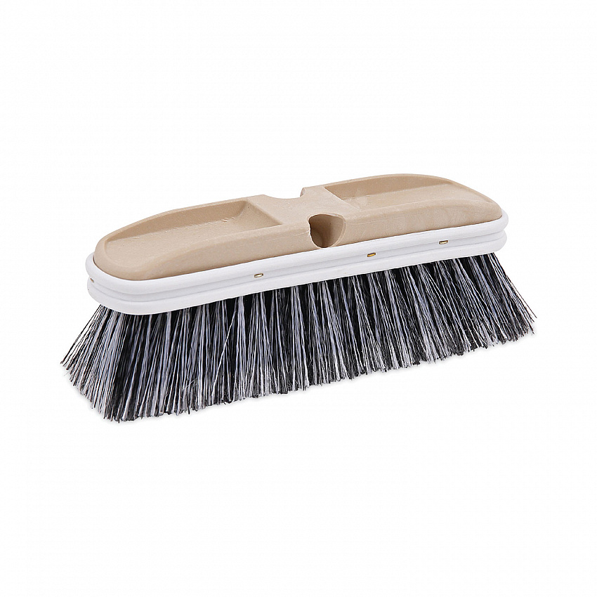 Polystyrene Vehicle Brush with Vinyl Bumper, Black/White Polystyrene Bristles, 10" Brush (8410)