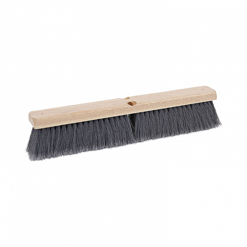 Floor Brush Head, 3" Gray Flagged Polypropylene Bristles, 18" Brush (20418)