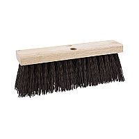 Street Broom Head, 6.25" Brown Polypropylene Bristles, 16" Brush (73160)
