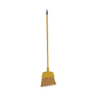 Corn Fiber Angled-Head Lobby Brooms, 55" Length, Yellow, 12/Carton (BRMAXIL)
